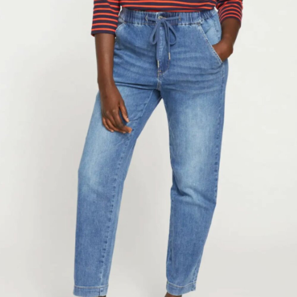 NWT Universal Standard comfort denim drawstring mom jean Mid Rise Size 16